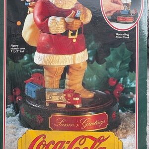 Coca Cola Santa with Train Holiday Decor